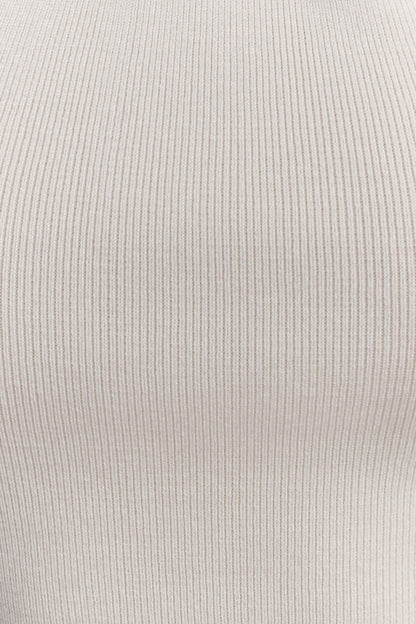 Top de punto con escote cruzado Angelika - Marfil