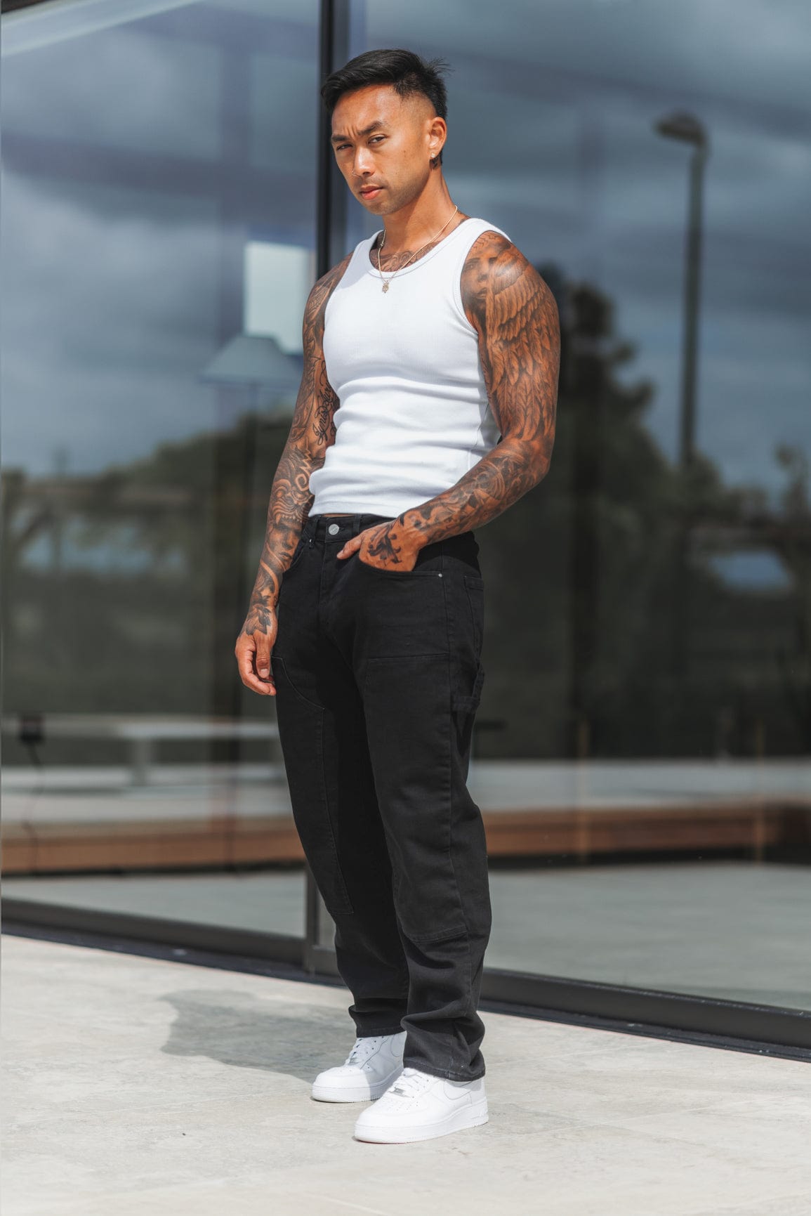 VAQUEROS CARPENTER - NEGRO LAVADO