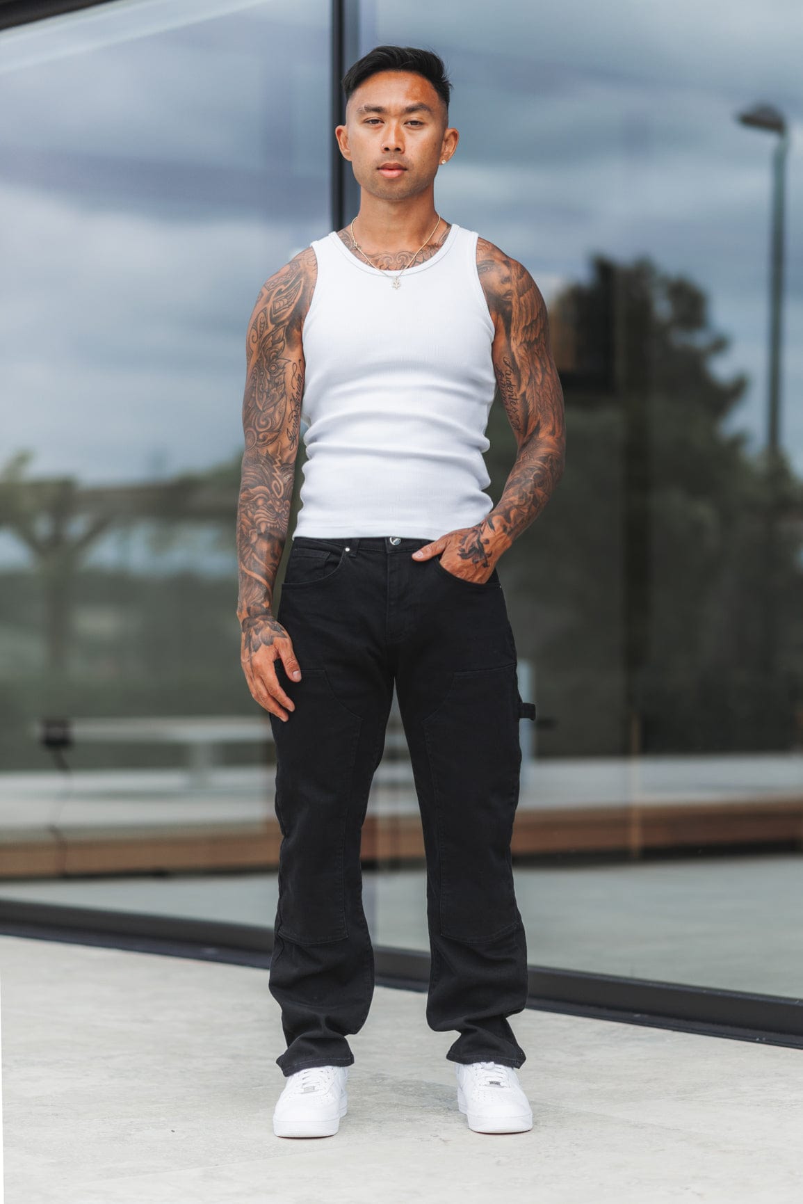 VAQUEROS CARPENTER - NEGRO LAVADO